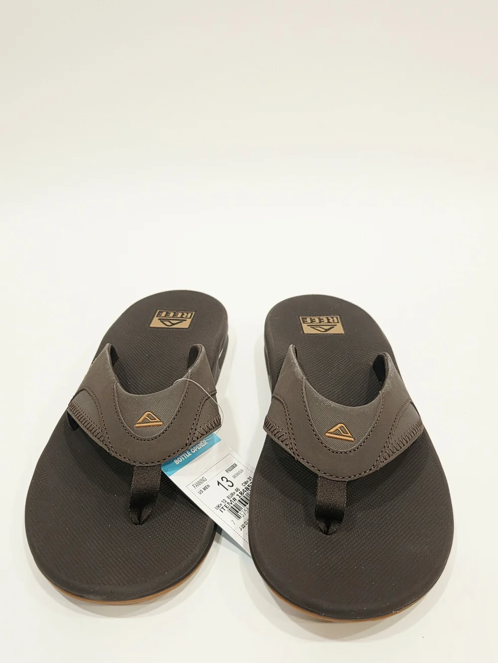 Reef Fanning Men's Dark Brown Padded Toe-Post Flip Flops Mens Size 13